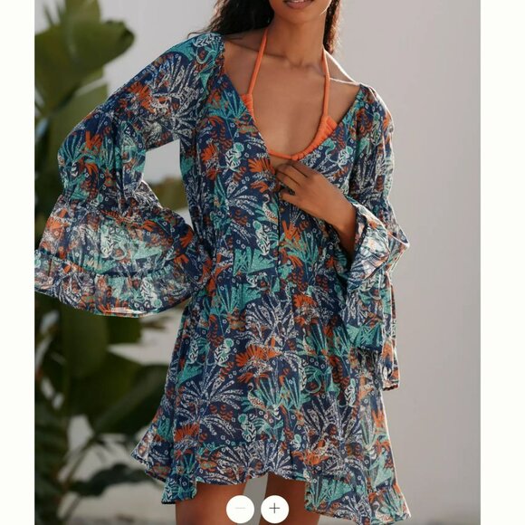 Celandine By Anthropologie Boho Cover-Up Tunic Dress